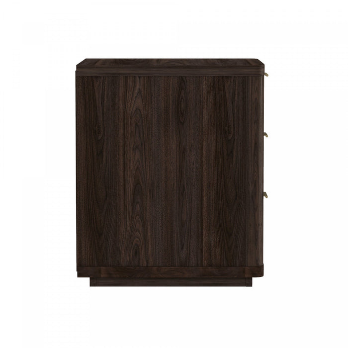 Evelyn Modern 20\" Nightstand in Brown (3-Drawer) 