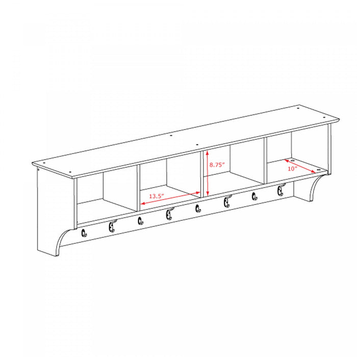 Hanging Entryway Shelf - White