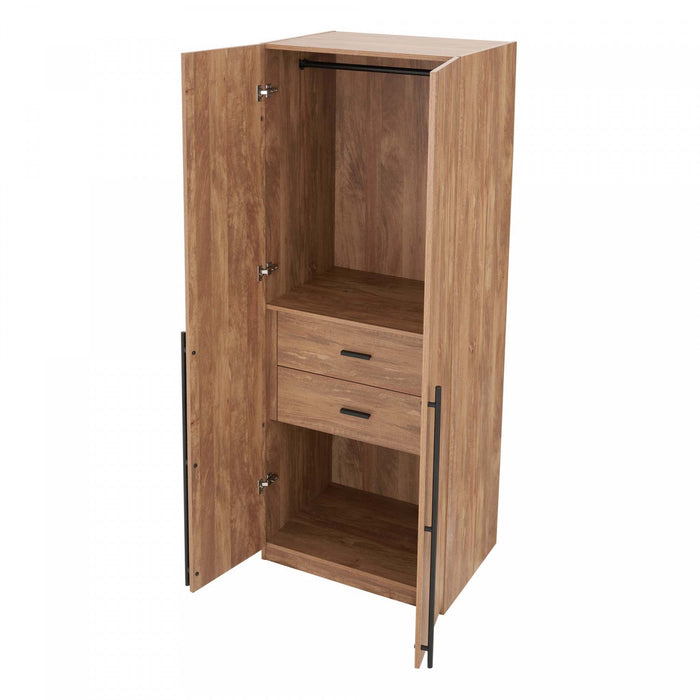 Lee Modern 32\" Wardrobe Closet in Golden Brown - Set of 3 Armoire 