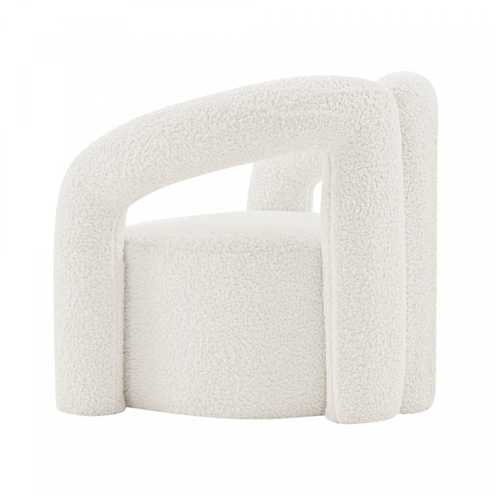 Darian Modern Boucle Lounge Chair in White - Set of 2 