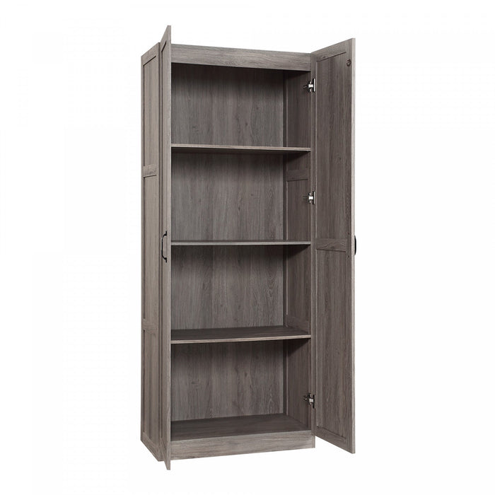 Cornelia Modern 2-Piece Wardrobe Closet in Gray Armoire 