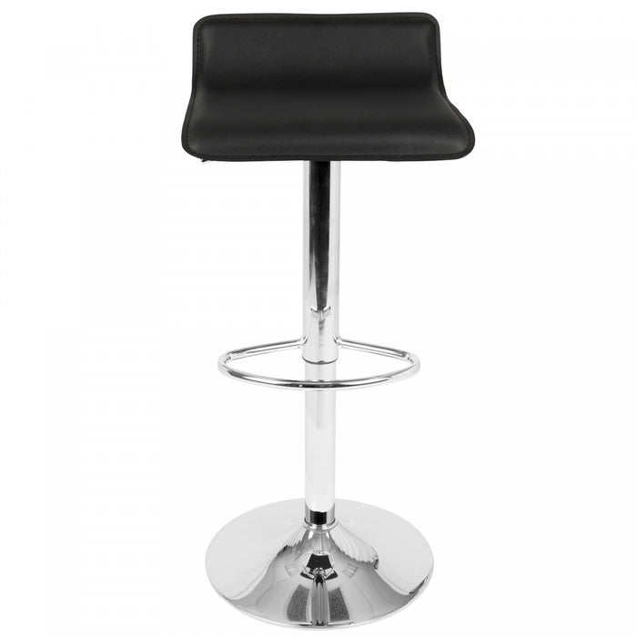 LumiSource Ale Black Fabric Contemporary Adjustable Height Barstool with Swivel - Set of 2