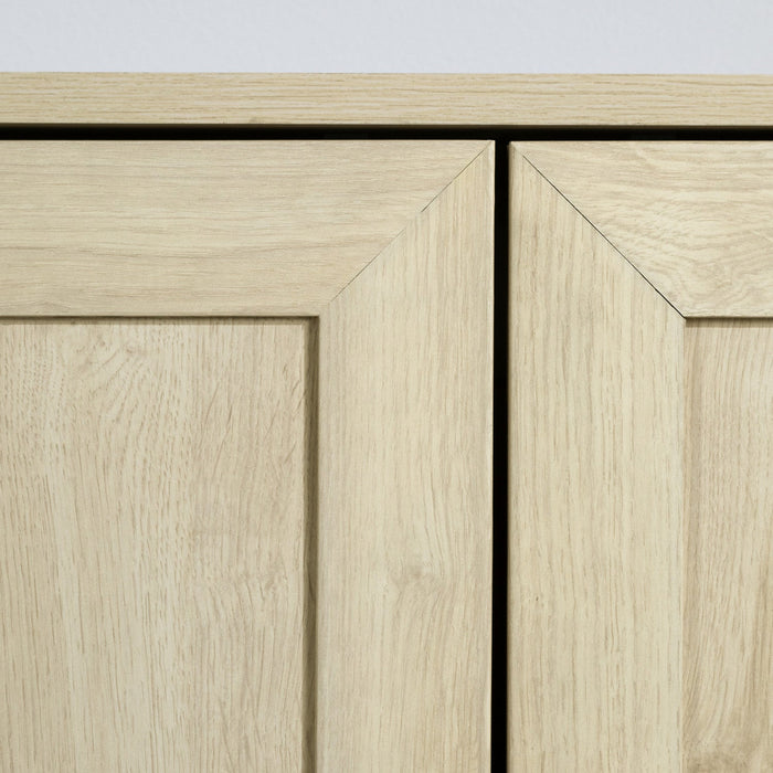 Arum Set Of 2 Sideboards With Shelves Bleached Oak - South Shore Buffet
