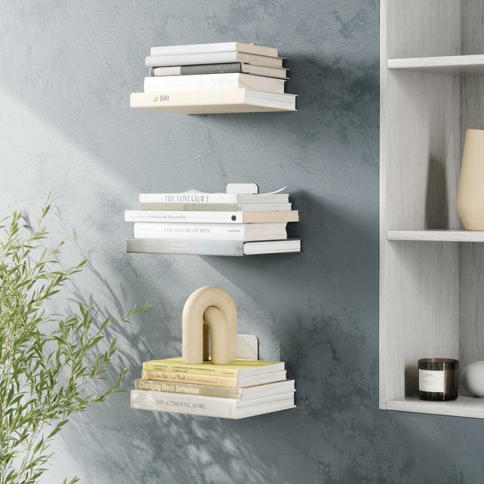 Umbra Small Modern Silver Steel Conceal Shelf - Set of 3