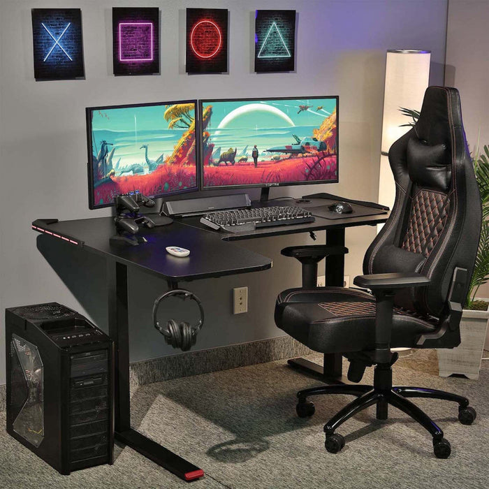 Faze L-Shaped LED Gaming Desk 