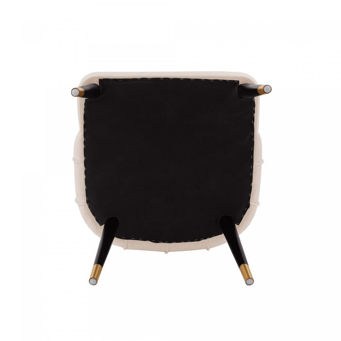 Eda Modern Wood Upholstered Dining Chair in Cream - Set of 2 