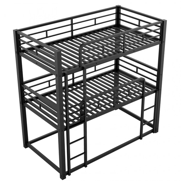 Jenny Twin Triple Space-saving Metal Bed With 3 Sleeping Levels - Black 