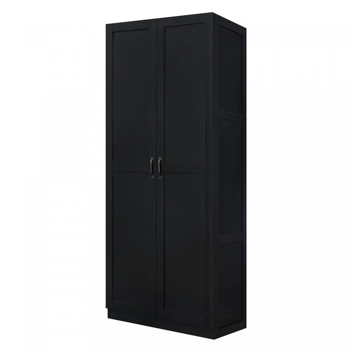 Cornelia Modern 30\" Storage Cabinet in Black (4-Shelf) - Set of 2 Bookcase 