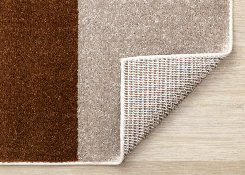 Marley Geometric Curves Taupe Oxblood Area Rug - 5'3\" x 7'7\"