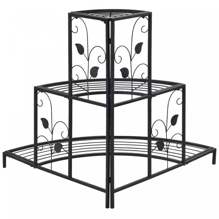 Costway 3 Tier Floral Corner Plant Stand Metal Flower Pot Rack Stair Display Ladder