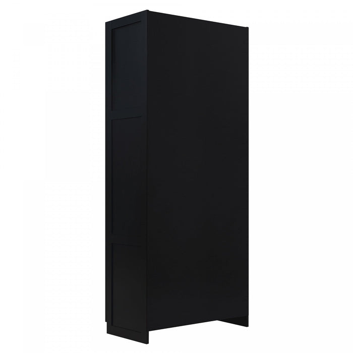 Hopkins Modern 30\" Storage Cabinet in Black (4-Shelf) - Set of 2 Armoire 