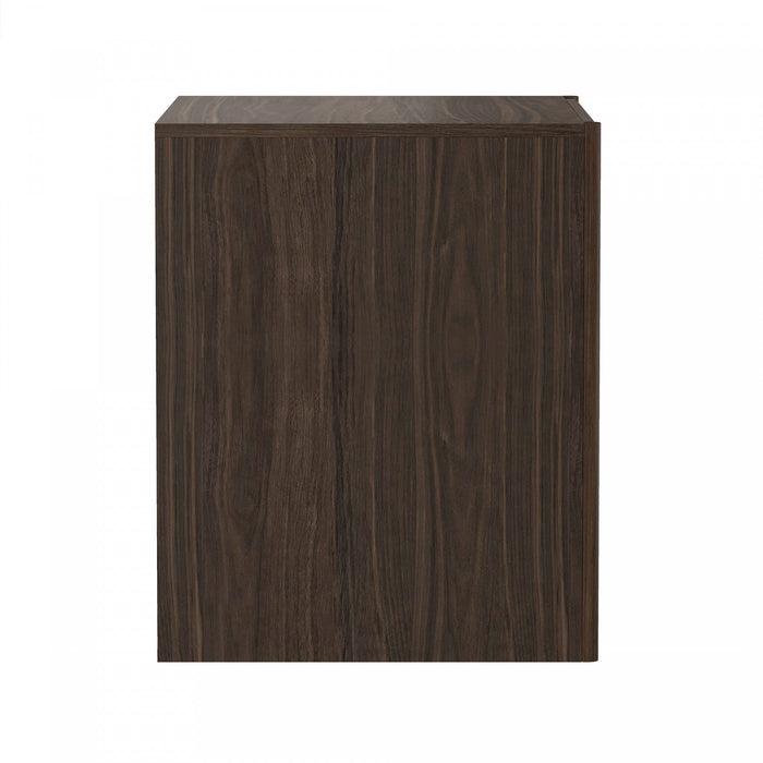 Linda Modern 24\" Nightstand in Walnut Brown (2-Drawer) 