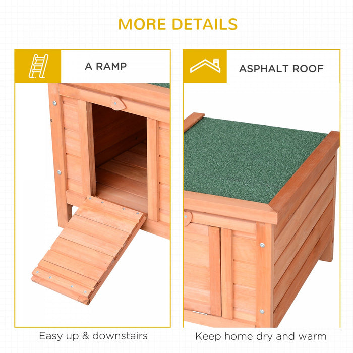 Pawhut 20\"x16.5\"x17\" Wooden Rabbit Hutch Small Animal House Bunny Guinea Pig Pet Cage Coop Cat Shelt