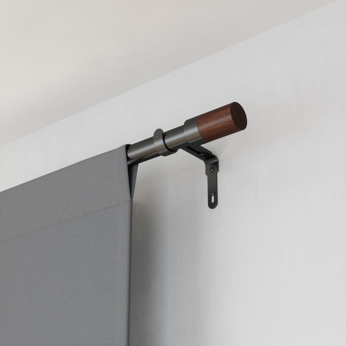 Umbra Blok Gun Metal Expandable 1\" Curtain Rod - 36\"-72\" 