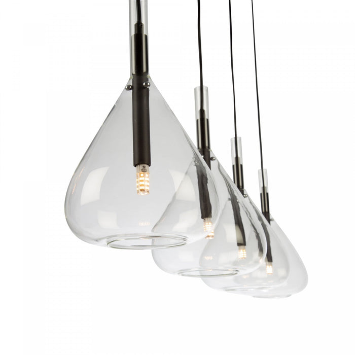 Conic 4-Light Black Ceiling Light