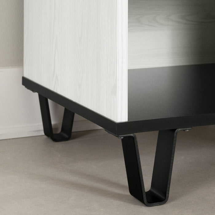 Arlen 1-drawer Nightstand - White Pine And Black Matte 