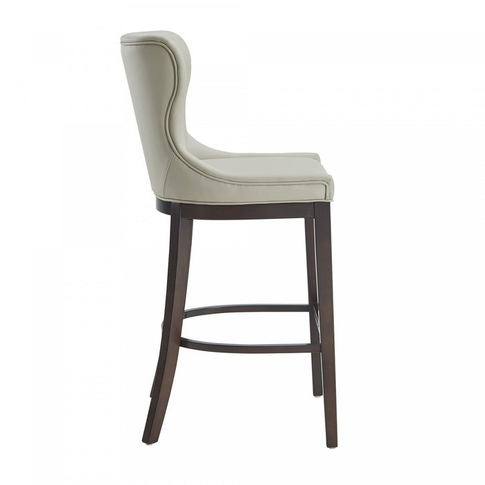 Blair Modern Wood Upholstered Barstool in Stone 