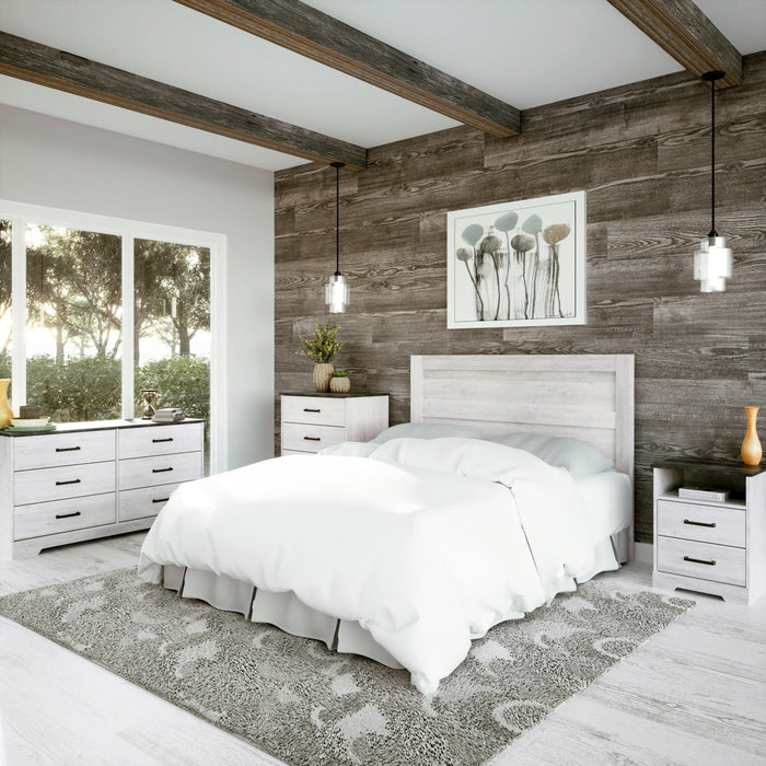 Prepac Rustic Ridge Farmhouse Queen Headboard - Washed White