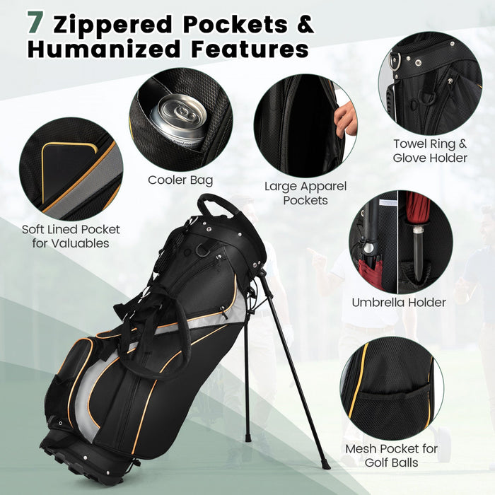 Costway 9" Golf Stand Bag Club 8 Way Divider Carry Organizer Pockets Storage Black New