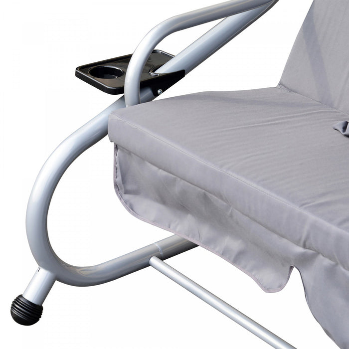 Outsunny 3-seat Outdoor Patio Swing Chair, Converting Flat Bed, Canopy Swing With Adjustable Shade, 