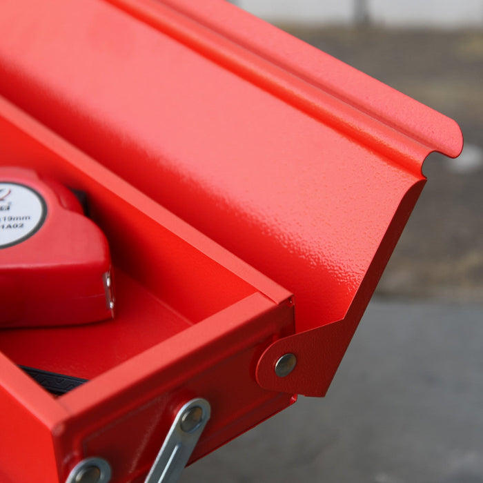 Durhand Metal Tool Box Portable Steel Tool Chest Cabinet With Handle, Red
