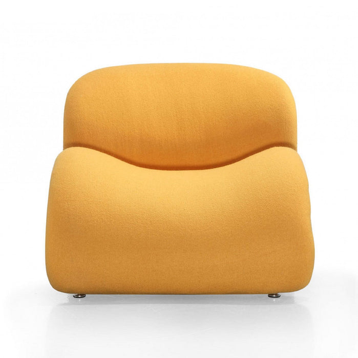 Rosebud Modern Wool Blend Accent Chair in Yellow - Set of 2 