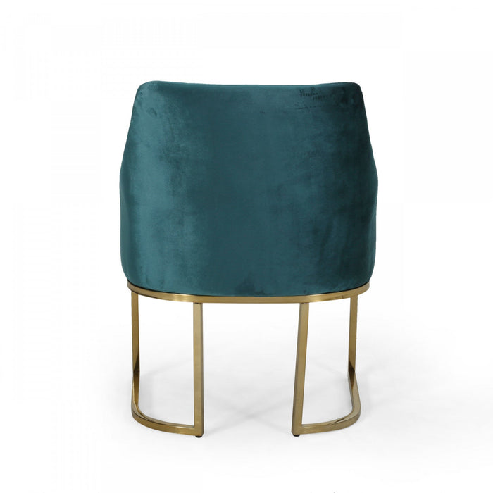 Jasmine Ergonomic Velvet Upholstery Club Chair - Teal 