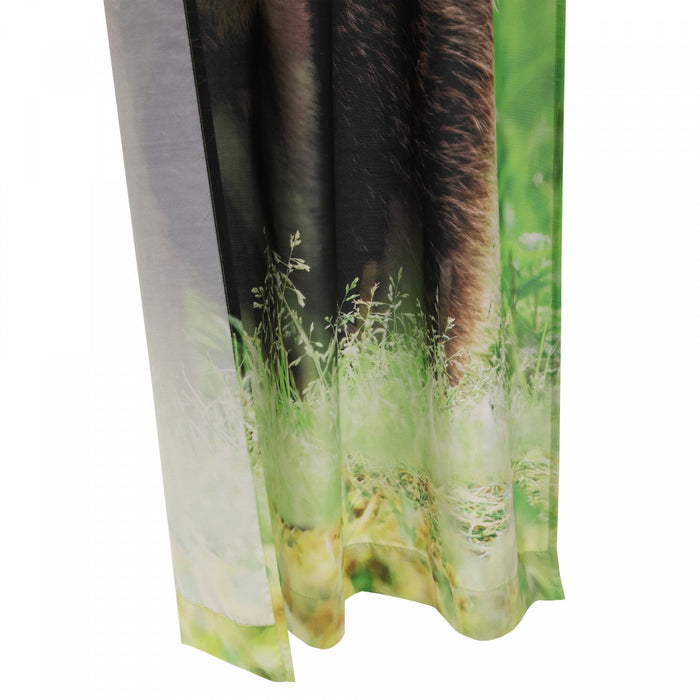Habitat Bears Light Filtering Pole Top Curtain Panel Pair - 37 x 84