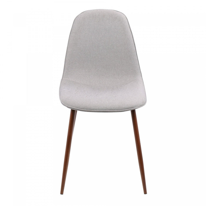 LumiSource Pebble Grey Fabric Mid-Century Modern Dining Accent Chair - Set of 2