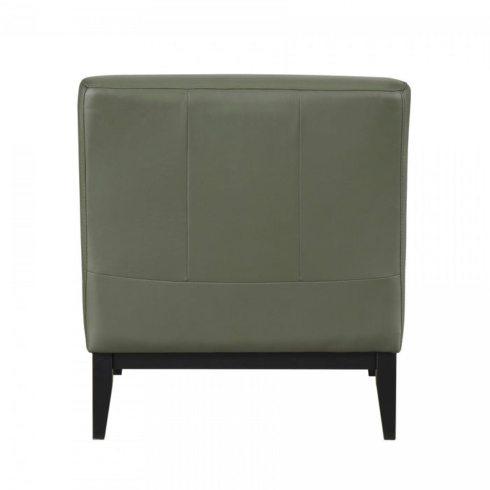 Murdock Accent Chair Green Leather 