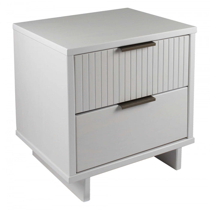 Granville Modern 18\" Nightstand in White (2-Drawer) - Set of 2 