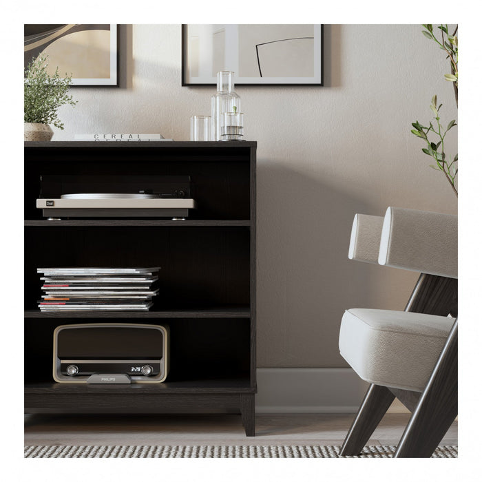 Modulr 2 Adjustable Shelves Bookcase - Black Oak 