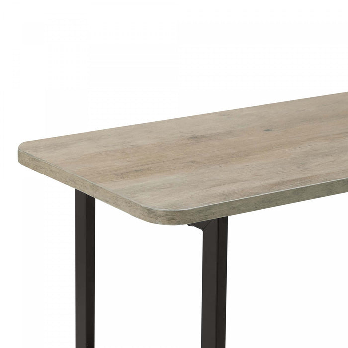 Celine Contemporary Modern 71\" Console Table in Rustic Gray (2-Shelf) 