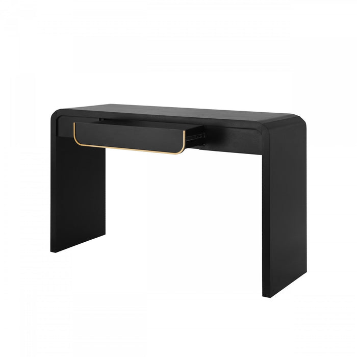 Ethan Wood Sofa Table with Storage for Living Room Entryway Hallway - Black 