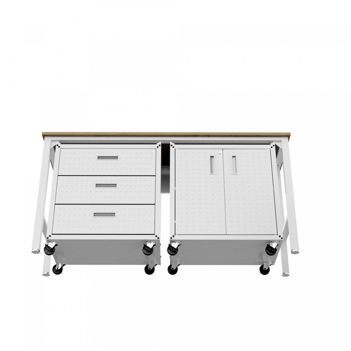 Fortress Modern 3-Piece Garage Set in White Garage Storage 