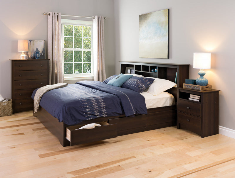King Bookcase Headboard - Espresso
