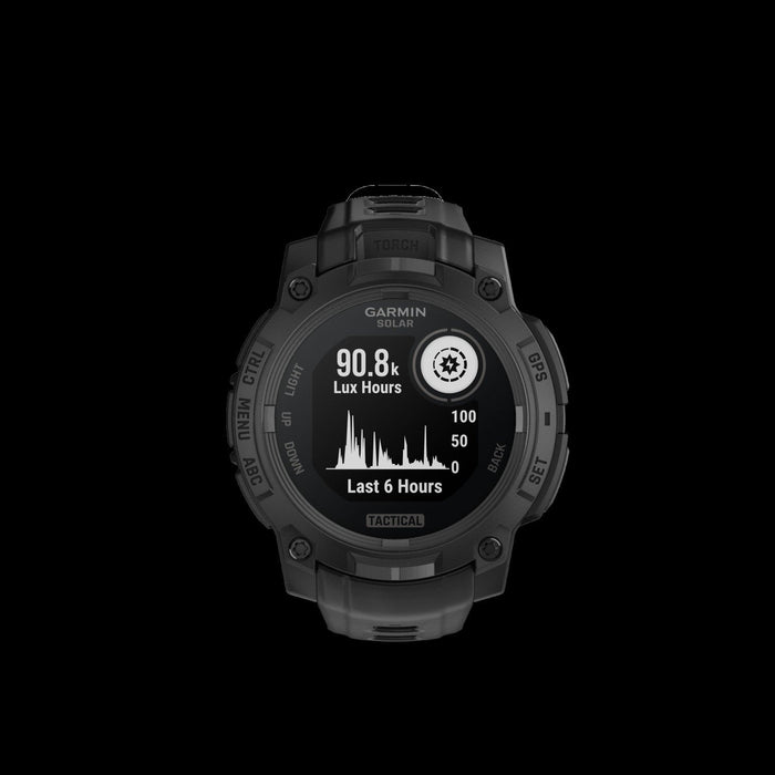 Garmin Instinct 3 45mm - Solar Tactical, Black, Gps, Led Flashlight, Mil-std-810, 40d Battery