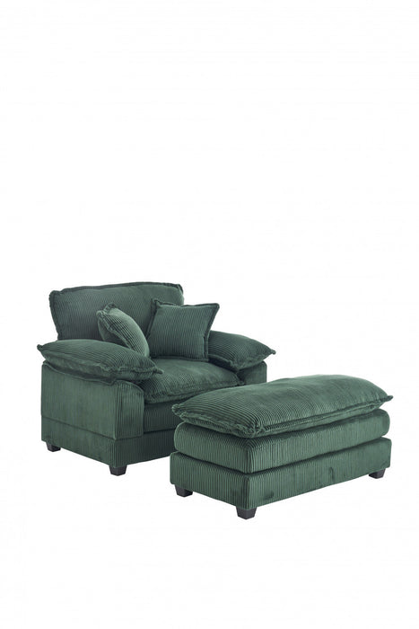 Liam 46.9\" Modern indoor corduroy sofa with 2 soft cushions ,Green Sofa  