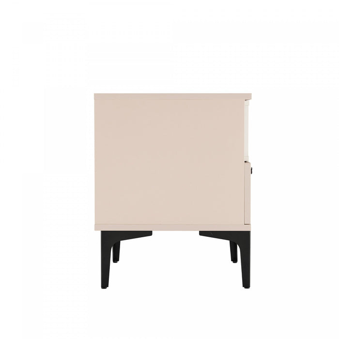 Amara Modern 20\" Nightstand in Pale Rose and White (1-Drawer) - Set of 2 