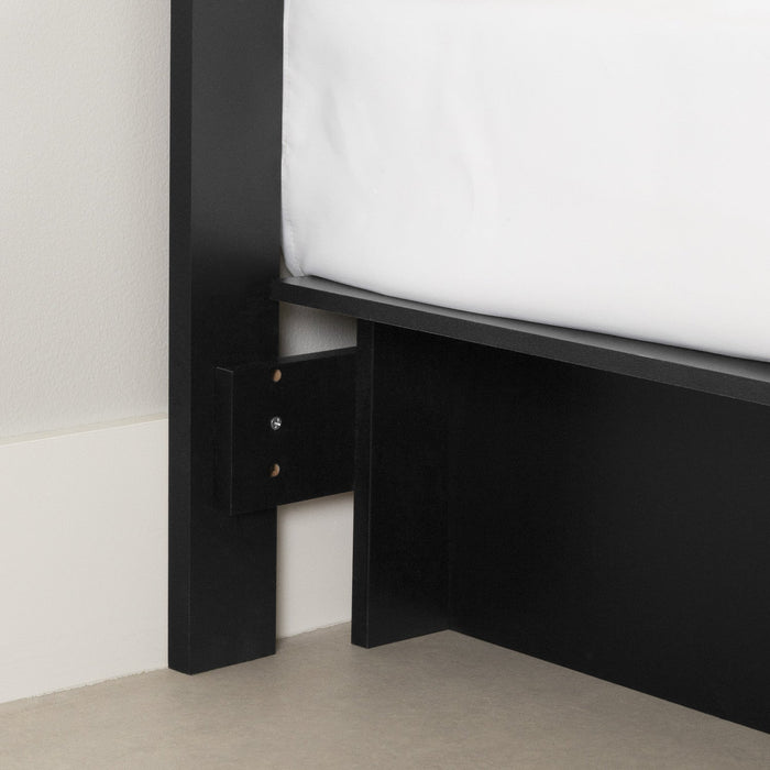 Step One Platform Bed And Headboard Set Pure Black - South Shore Queen Bed