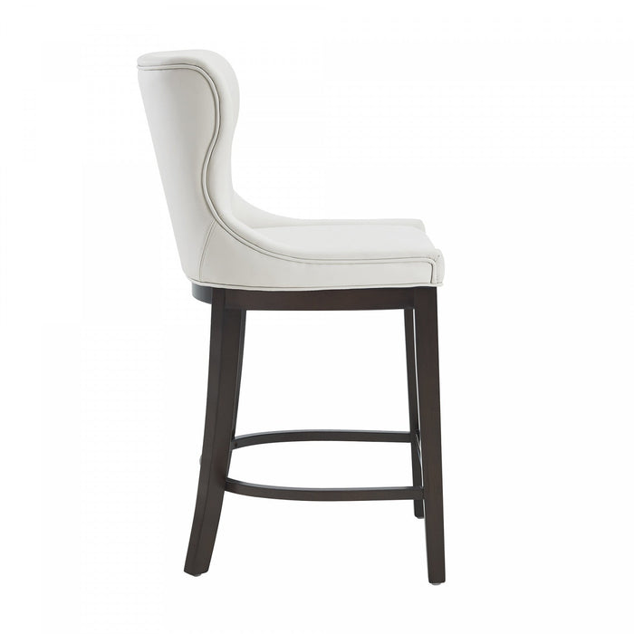 Blair Modern Wood Upholstered Counter Stool in White - Set of 3 Bar Stool 