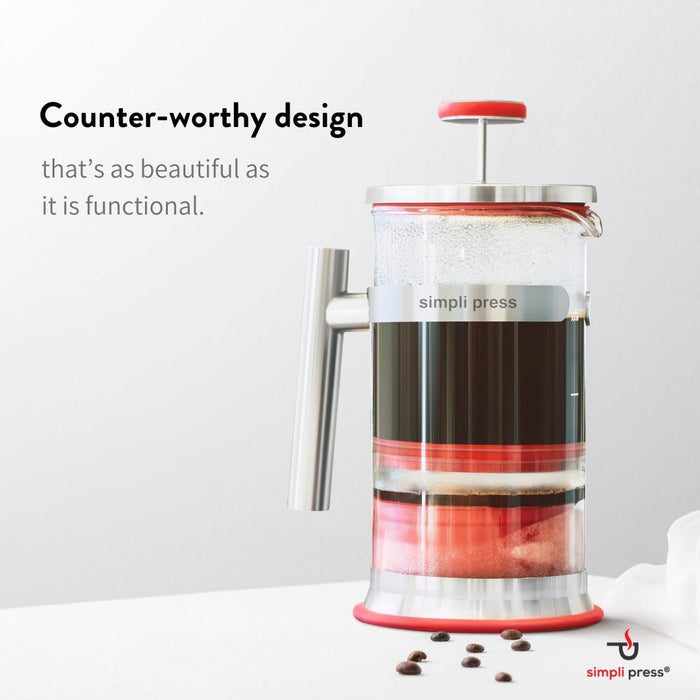Simpli Press Eco-Concious Premium Coffee Press - SIM-340-RED