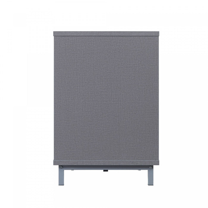 Brighton Modern 2-Piece Electric Fireplace in Black and Gray 