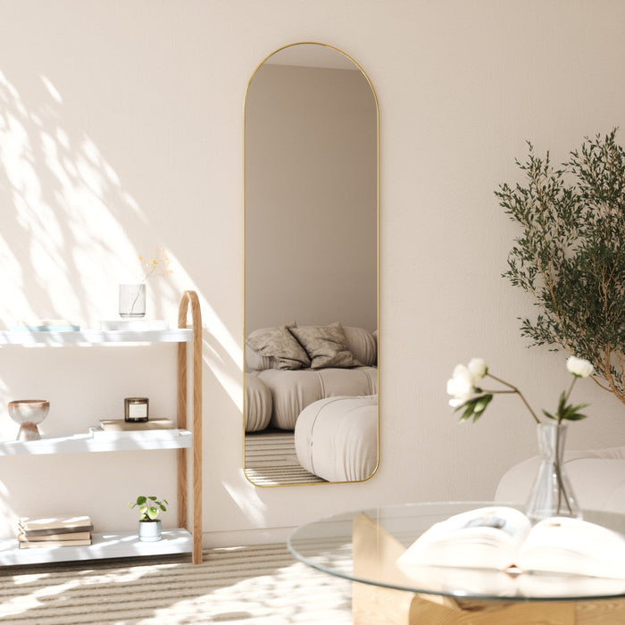 Umbra Hubba Arched 20\" x 62\" Mirror - Brass
