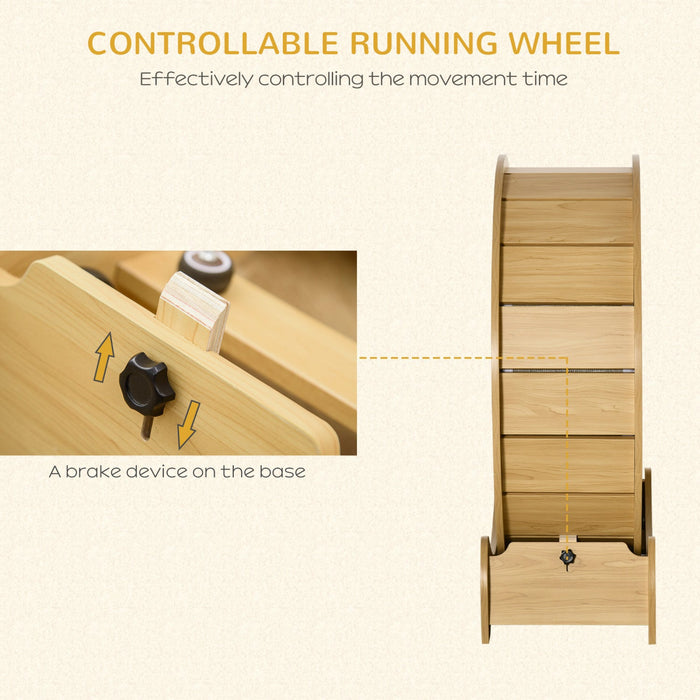 Pawhut Cat Running Wheel, Cat Exercise Treadmill With Brake, Carpeted Runaway, Pet Fitness Weight Lo