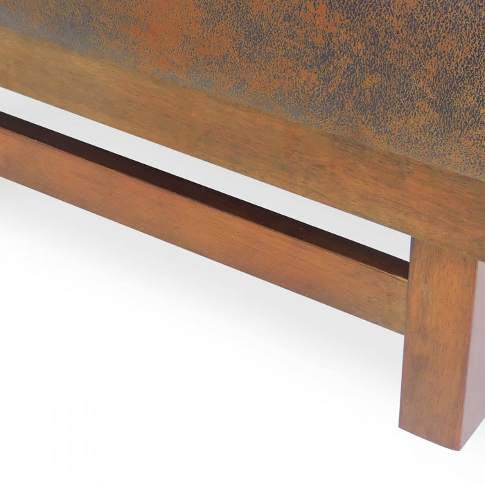 Harrison Large Ottoman Coffee Table with Faux Leather and Storage Function - Brown 