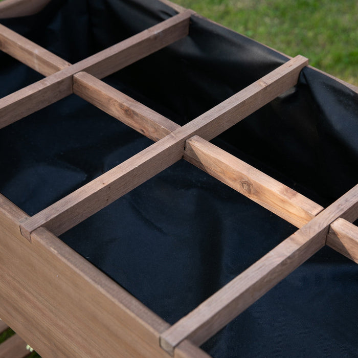 Outsunny Raised Garden Bed With 8 Grids And Storage Shelf, Elevated Planter Box With Legs, For Veget