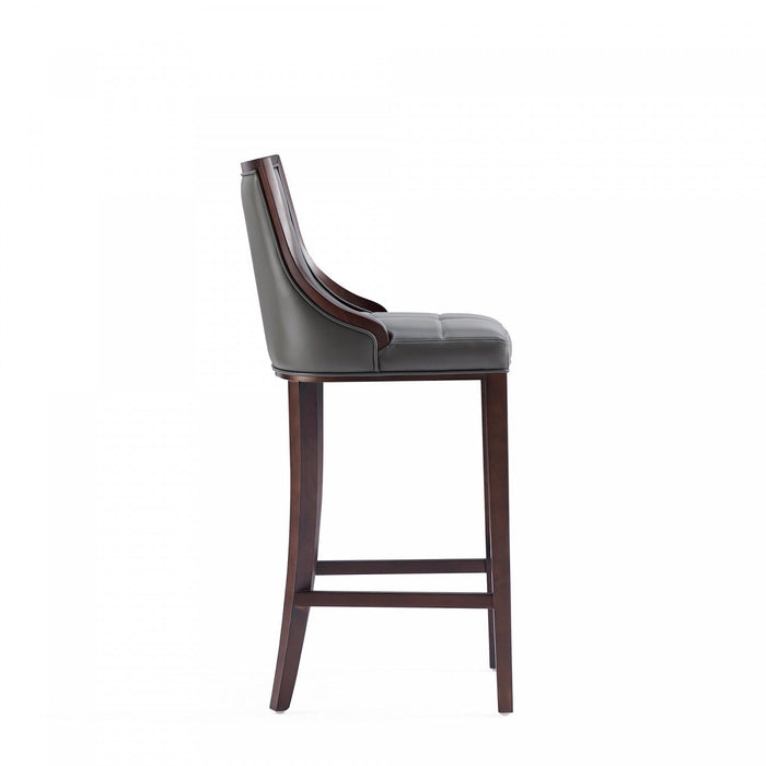 Fifth Avenue Traditional Wood Upholstered Barstool in Graphite - Set of 3 