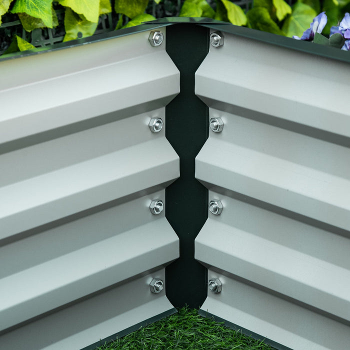 Outsunny 4' X 2' X 1' Raised Garden Bed, Galvanized Steel Planter Box For Vegetables, Flowers, Herbs