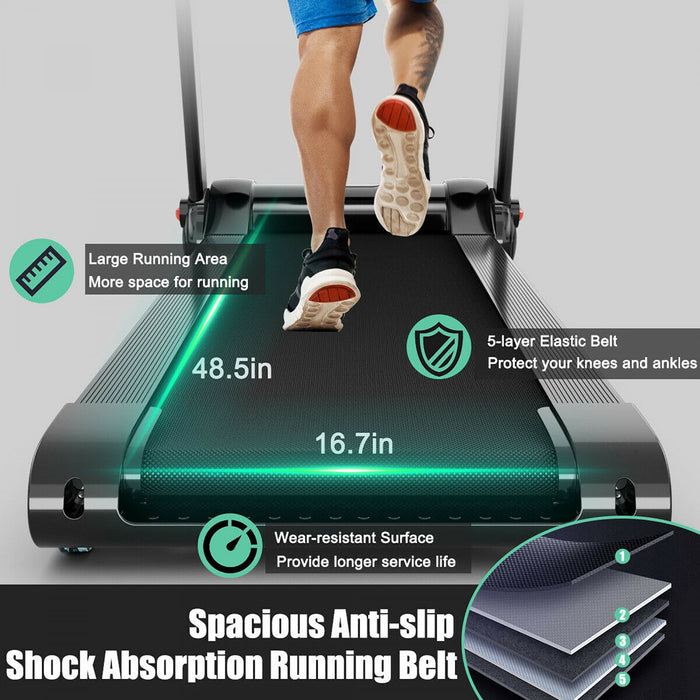 Superfit 3hp Folding Electric Treadmill Running Machine W/ Speaker Red